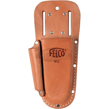 Puzdro FELCO 910+ z pravej kože, s klipom a otvormi na zavesenie na opasok, s prídavnou kapsou na oceľový brúsok FELCO 903
