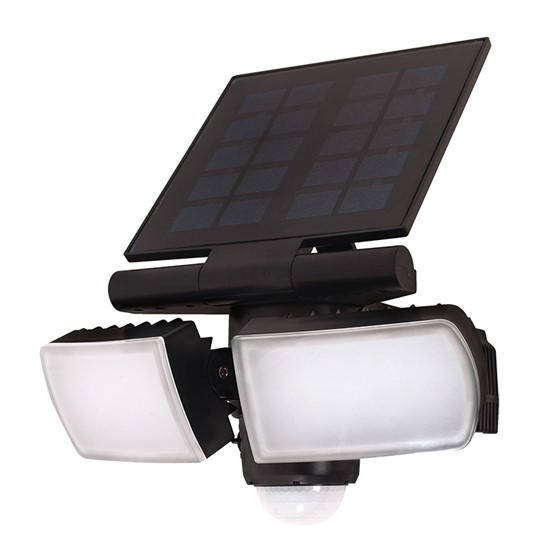 LED solárne osvetlenie so senzorom, 8W, 600lm, Li-on, čierna