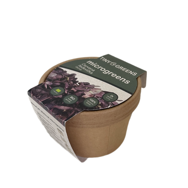 Microgreens pestovateľský kelímok červená redkvička