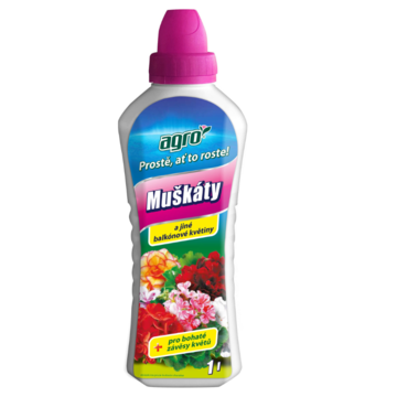 AGRO Kvapalné hnojivo pre muškáty a iné balkónové kvetiny 1 l