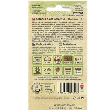 Uhorka skleníková hadovka (Bulharské) Kosara F1