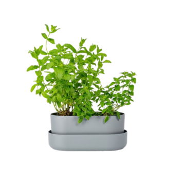 Kvetináč s podmiskou šedý recyklát